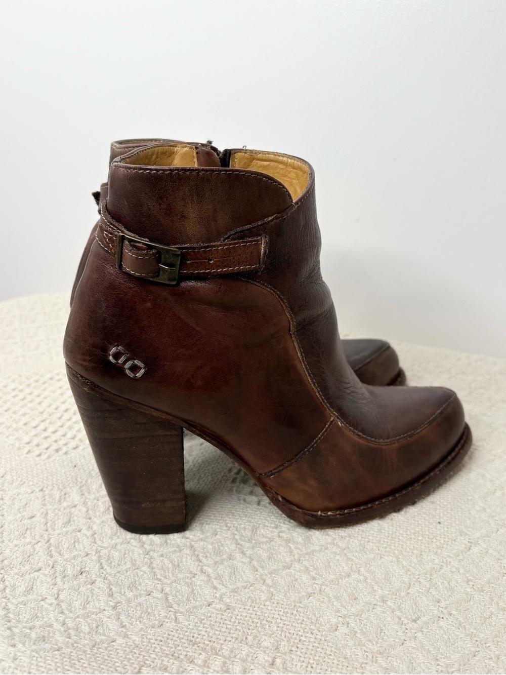 Bedstu Brown Leather Isla Ankle Boots with Buckle Detail - Picture 5 of 11